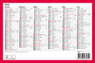 Biella Wandkalender 2016 6 Monate/1 Seite 23.5x15.5cm