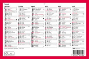 Biella Wandkalender 2016 6 Monate/1 Seite 23.5x15.5cm