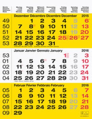 Biella 3-Monatskalender 2016 31x40cm d/f/i/e