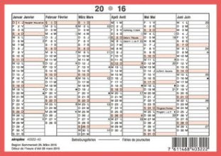 Simplex Wandkalender 2016 A6 quer 6M/1S